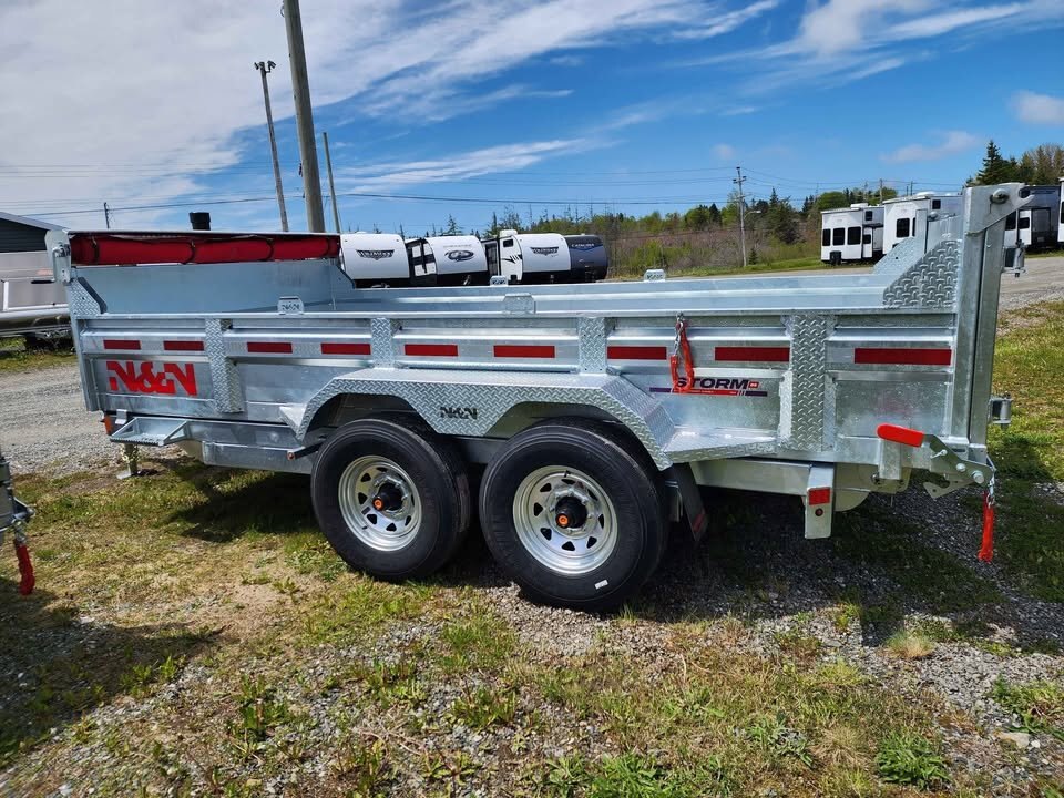 2025 N&N Iron HD 7x24 Galvanized Iron Trailer – 15K GVWR, Stand-Up Ramps, Heavy Duty