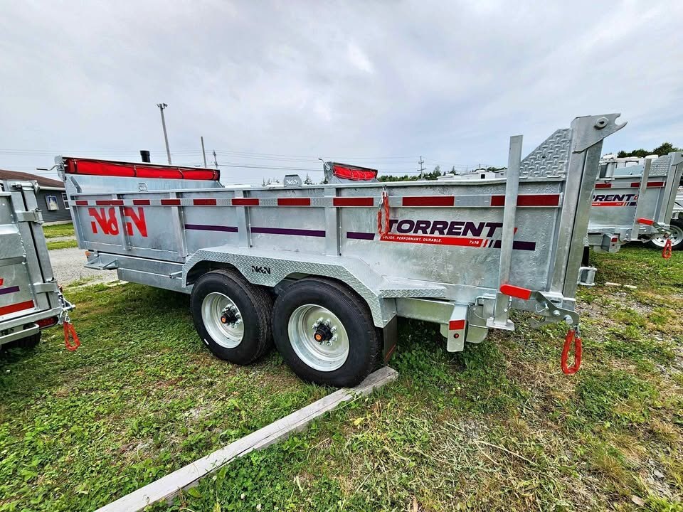 2025 N&N Iron HD 7x24 Galvanized Iron Trailer – 15K GVWR, Stand-Up Ramps, Heavy Duty