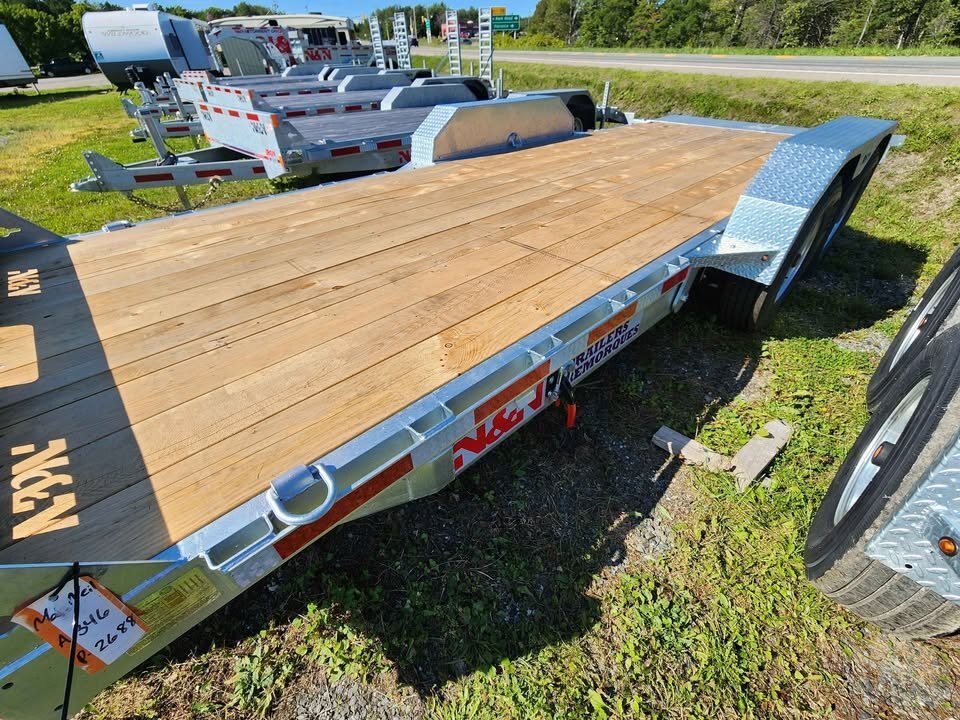 2025 N&N Iron HD 7x24 Galvanized Iron Trailer – 15K GVWR, Stand-Up Ramps, Heavy Duty