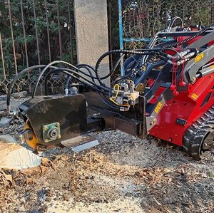 Derette Stump Grinder Mechanical Oscillating Head (Swaying Left and Right)for Mini Skid Steer Loader