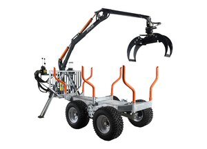 Ducar Timber trailer with crane 9 HP engine for ATV