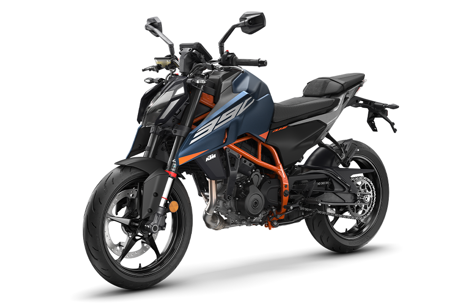 8993 71A5628F AA31 4875 9480 64E0AD312015 PHO BIKE PERS LIVO KTM 2026 Naked Bikes 390 Duke Blue Left Front View SALL AEPI V1