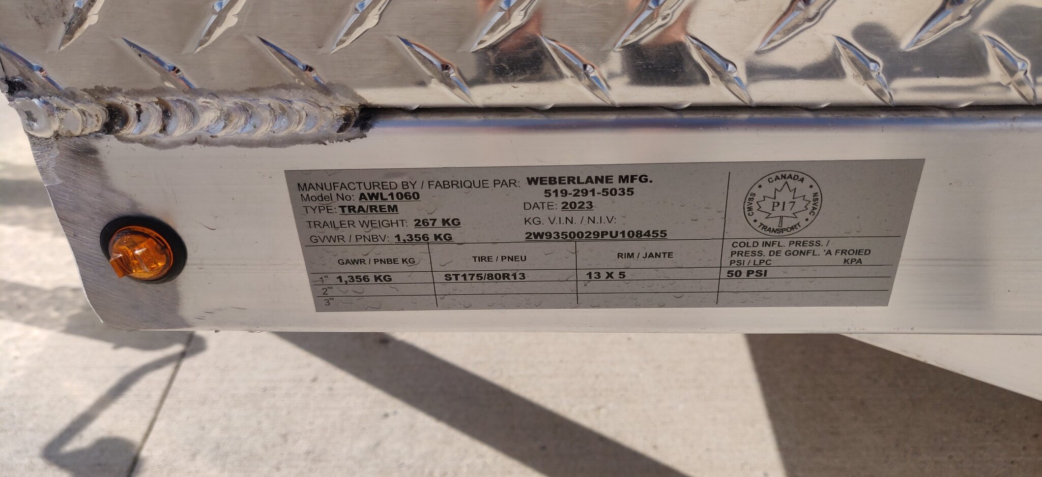 2022 Weberlane 5x10 Aluminum Single Axle Utility Trailer (AWL1060)