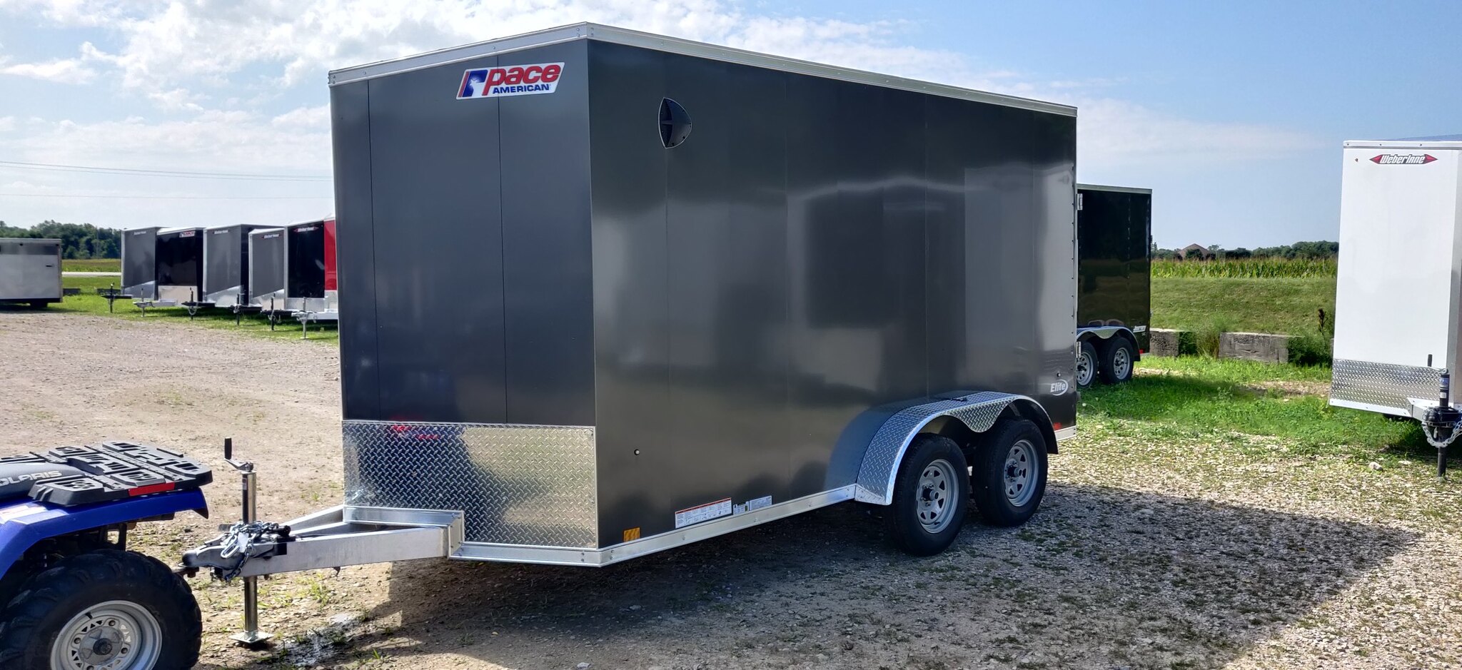 2023 Pace 7x14 Elite Aluminum Tandem Axle Cargo Trailer (9.5 in / Ramp) DEALER DEMO