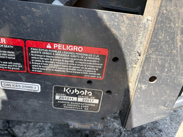 KUBOTA ZD1211 60 used for sale - photo 1