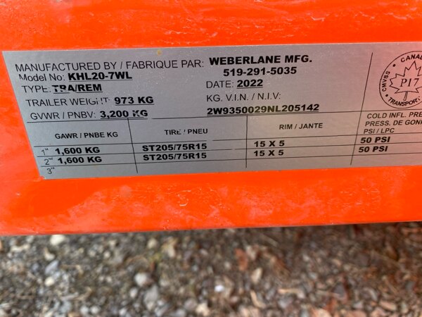 2022 WEBERLANE KHL20 7WL used for sale - photo 2