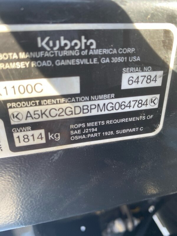 2021 KUBOTA RTV X1100CWL AS