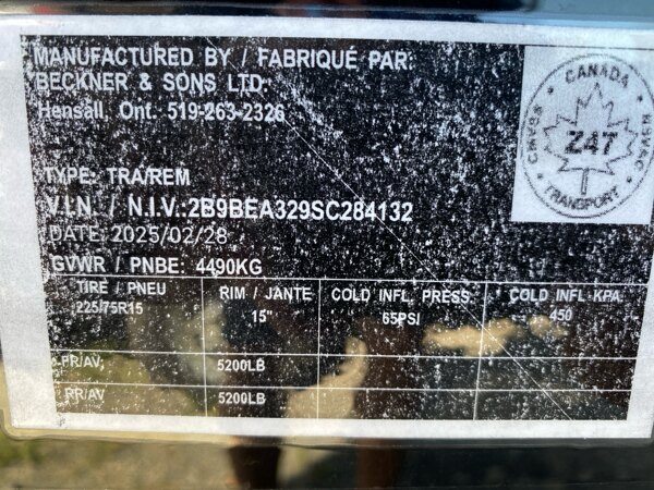 2025 BECKNER 8.5X18X4