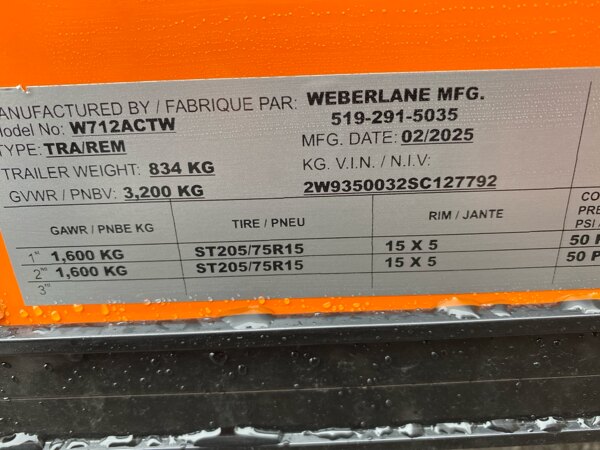 2025 WEBERLANE W712ACTW