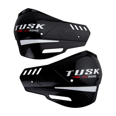 Tusk D Flex Pro Replacement Plastic Handguard Shields w/Turn Signal Hole Black Black