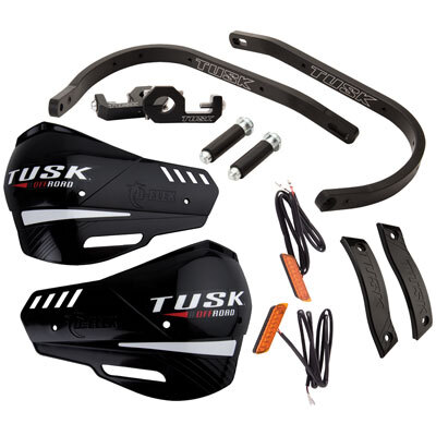 Tusk D Flex Pro Handguards w/Turn Signals Black Bar/Black Plastics 1 1/8" Bars 1 1/8" Bars Black Bar/Black Plastics