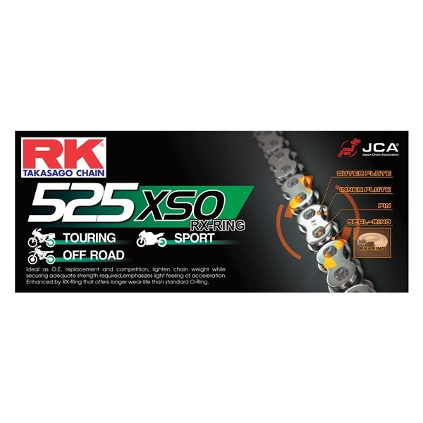 RK EXCEL Chain 525XSO Road & Off Road X'ring Chain