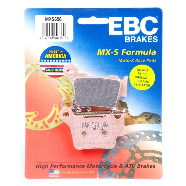 EBC ?MXS? Moto X Race Brake Pad Sintered metal Rear MXS368 Convient à Husaberg, Compatible avec Husqvarna, Convient à KTM, Fits BMW