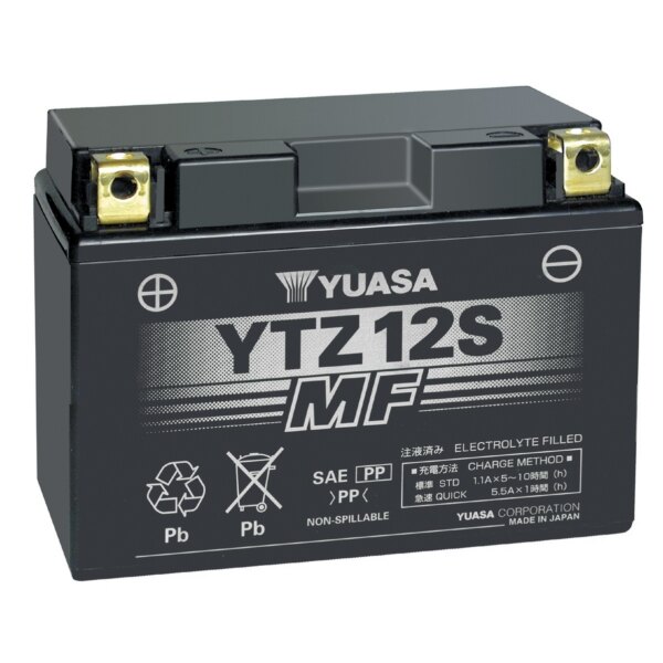 Batterie Yuasa sans entretien AGM activée en usine YTZ12S