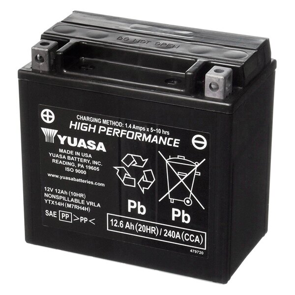 Batterie Yuasa sans entretien AGM activée en usine YTX14H