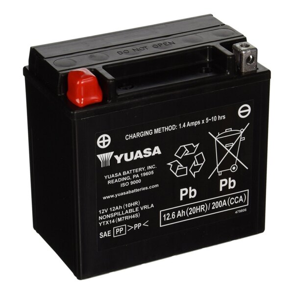 Batterie Yuasa sans entretien AGM activée en usine YTX14 F/A