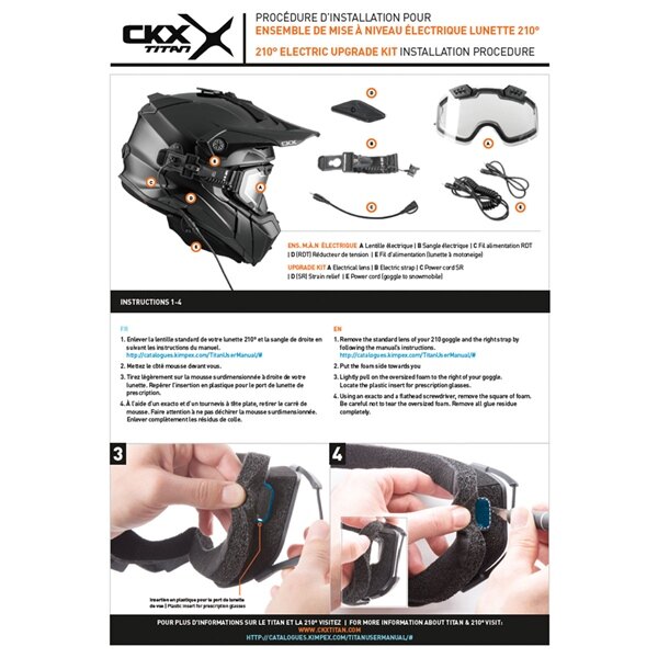 CKX Électrique 210° Lentille de lunettes avec ventilation réglable & Accessories