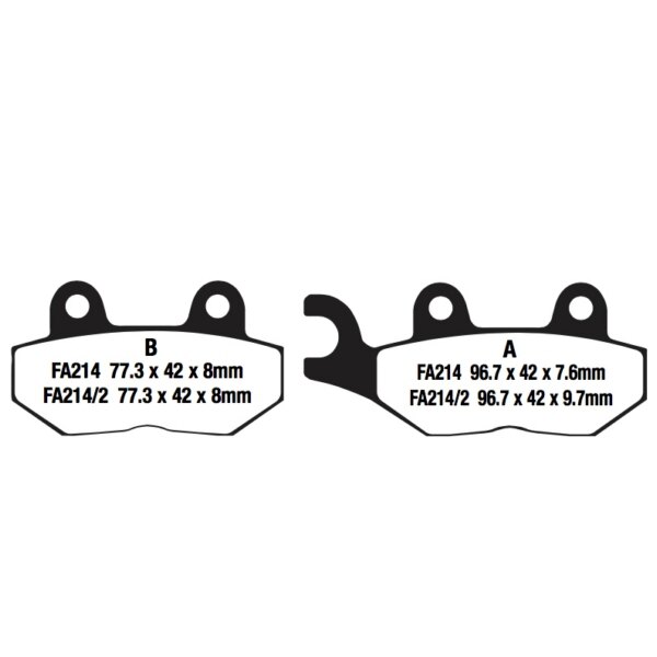 EBC V Pad Brake Pad Semi Metallic Front, Left side