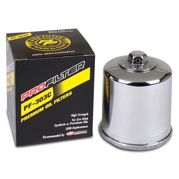 Profilter Premium Oil Filter Chrome Fits Honda, Fits Kawasaki, Fits Polaris, Fits Yamaha