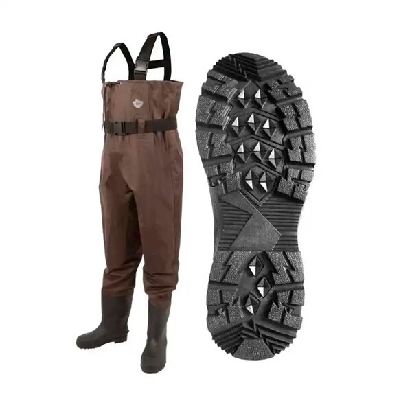 Green Trail StreamFeather Chest Wader Traction Sole 10 Brown