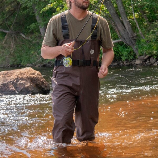 Green Trail StreamFeather Chest Wader Traction Sole 10 Brown