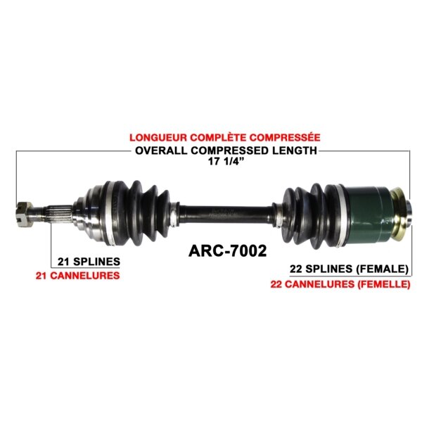 Essieu complet TrakMotive pour Arctic Cat Arrière gauche, Arrière droit ARC 7002