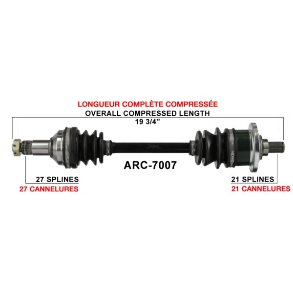 Essieu complet TrakMotive pour Arctic Cat Avant gauche, Avant droit ARC 7007