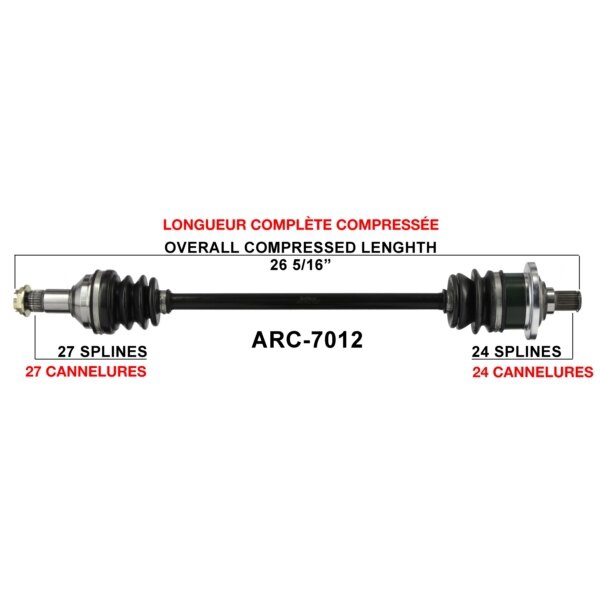 TrakMotive Complete Axle Fits Arctic cat Front left, Front right ARC 7012