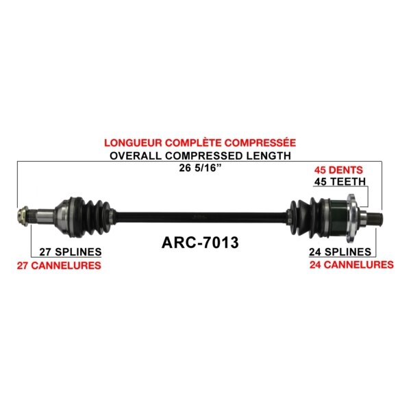 Essieu complet TrakMotive pour Arctic Cat Avant gauche, Avant droit ARC 7013