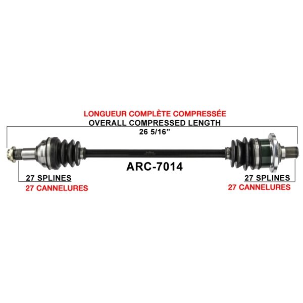 Essieu complet TrakMotive pour Arctic Cat Arrière gauche, Arrière droit ARC 7014