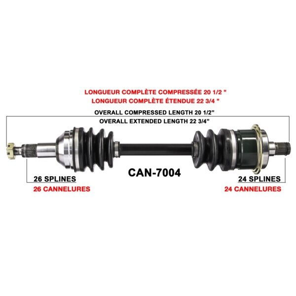 Essieu complet TrakMotive pour Can am arrière droit CAN 7004