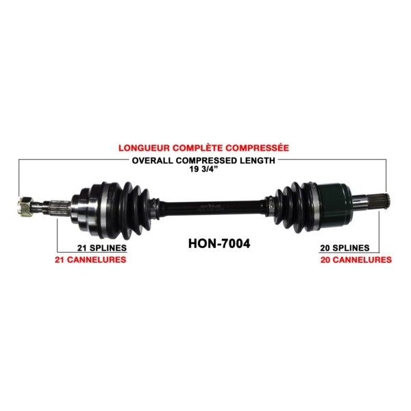 TrakMotive Complete Axle Fits Honda Front right HON 7004