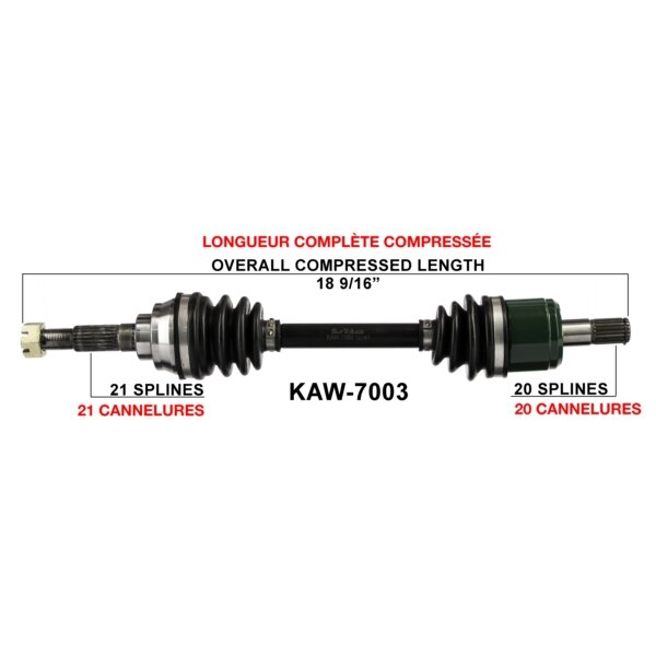 Essieu complet TrakMotive pour Kawasaki Avant gauche, Avant droit KAW 7003