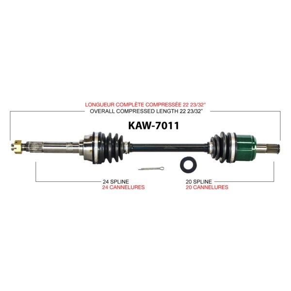 TrakMotive Essieu complet pour Kawasaki Avant gauche, Avant droit KAW 7011