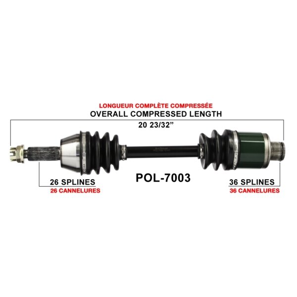 TrakMotive Essieu complet pour Polaris Arrière gauche, Arrière droit POL 7003