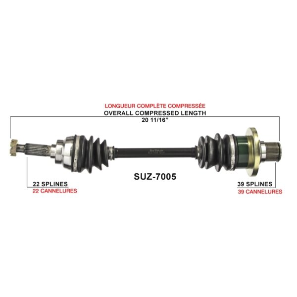 TrakMotive Essieu complet pour Suzuki Arrière gauche, Arrière droit SUZ 7005 Standard