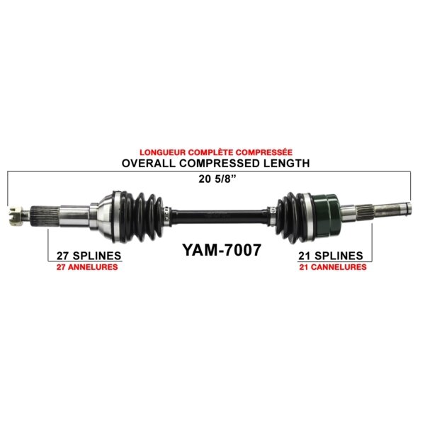 Essieu complet TrakMotive pour Yamaha avant gauche YAM 7007