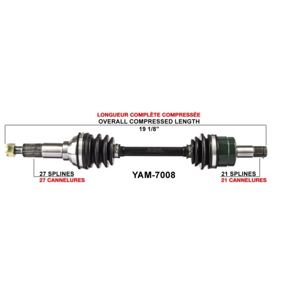 Essieu complet TrakMotive pour Yamaha avant droit YAM 7008