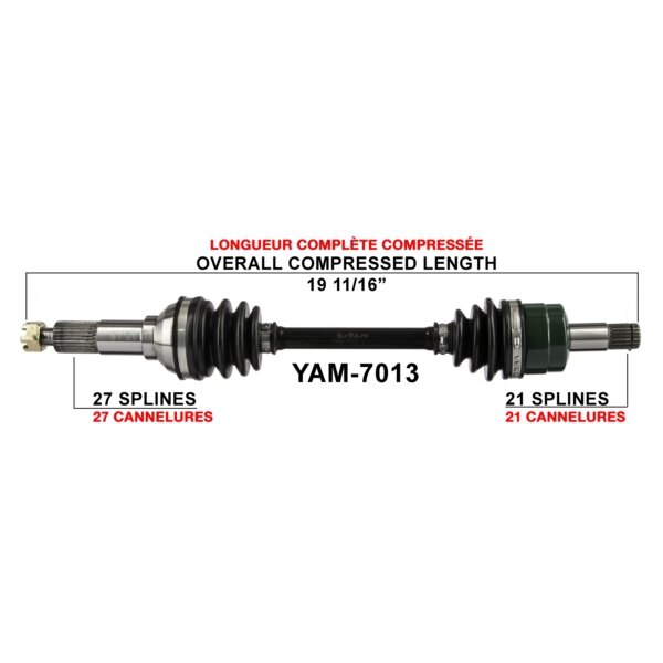 TrakMotive Complete Axle Fits Yamaha Front left, Front right YAM 7013