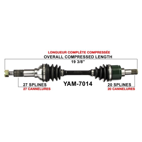 Essieu complet TrakMotive pour Yamaha Avant gauche, Avant droit YAM 7014