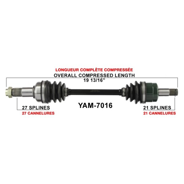 Essieu complet TrakMotive pour Yamaha Avant gauche, Avant droit YAM 7016