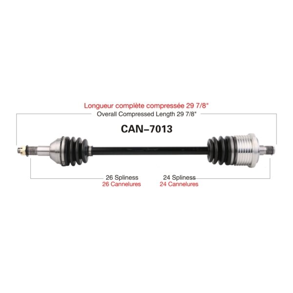 TrakMotive Complete Axle Fits Can am Arrière gauche, Rear right CAN 7013