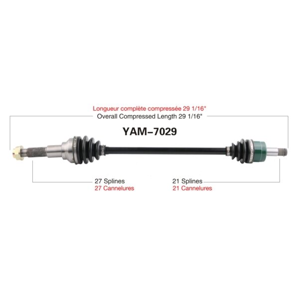 Essieu complet TrakMotive pour Yamaha Avant gauche, Avant droit YAM 7029