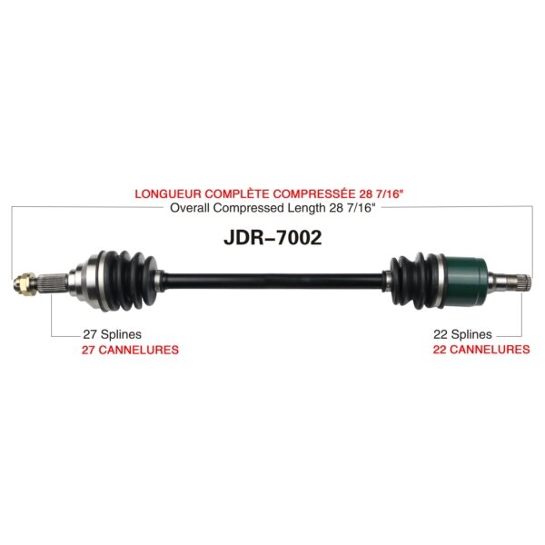 TrakMotive Essieu complet pour John Deere avant gauche JDR 7002