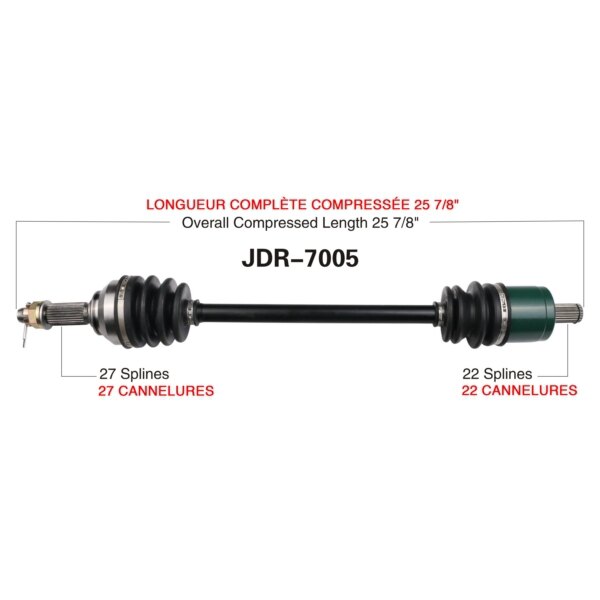 TrakMotive Essieu complet pour John Deere avant gauche JDR 7005