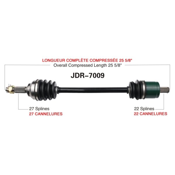 TrakMotive Essieu complet pour John Deere avant gauche JDR 7009