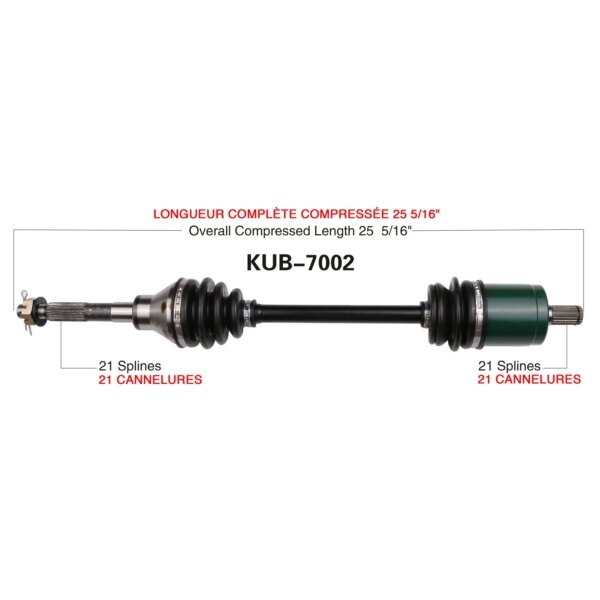 TrakMotive Complete Axle Fits Kubota Front left, Front right KUB 7002