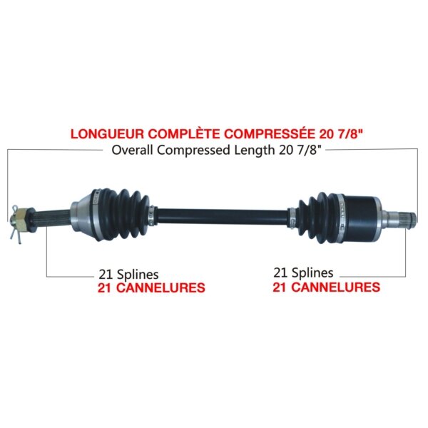 Essieu complet TrakMotive pour Can am Avant gauche CAN 7016