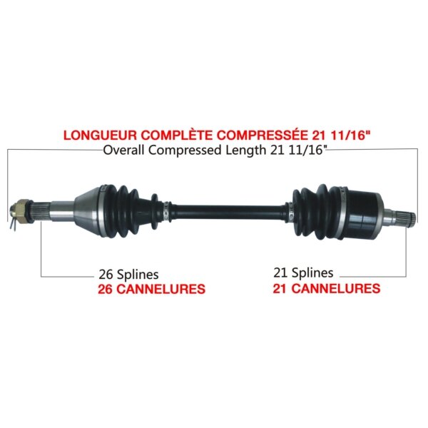 TrakMotive Complete Axle Fits Can am Rear left CAN 7026