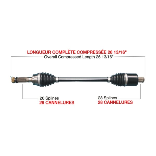 Essieu HD complet TrakMotiveHD pour Polaris Arrière gauche, Arrière droit POL 6040HD